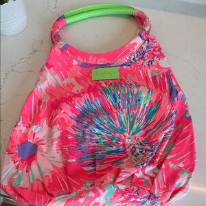 Lilly Pulitzer Pink and Green Floral Tote